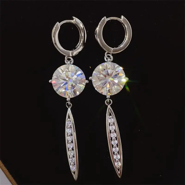 Lovcia Radiant 10 Carat Moissanite Earrings in 925 Sterling Silver for Women-Earrings-Silver-One Size-Silver