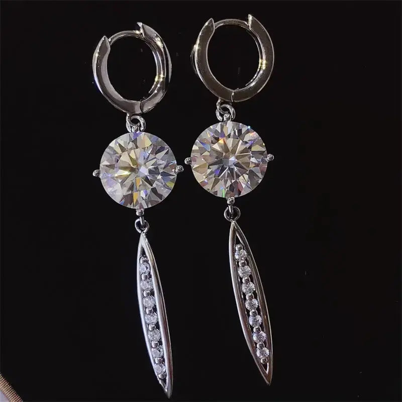 Lovcia Radiant 10 Carat Moissanite Earrings in 925 Sterling Silver for Women-Earrings-Silver-One Size-Silver