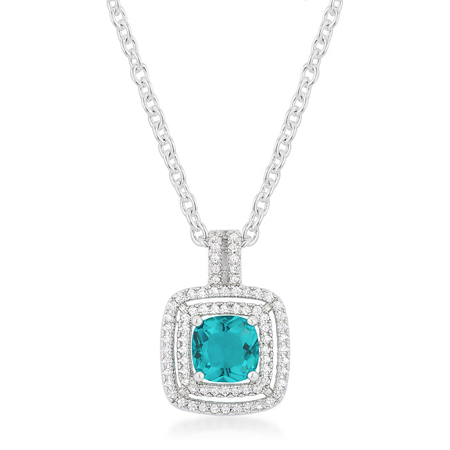 Lovcia Radiant Aqua Princess-Cut Zirconia Pendant-Pendants-