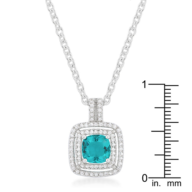 Lovcia Radiant Aqua Princess-Cut Zirconia Pendant-Pendants-