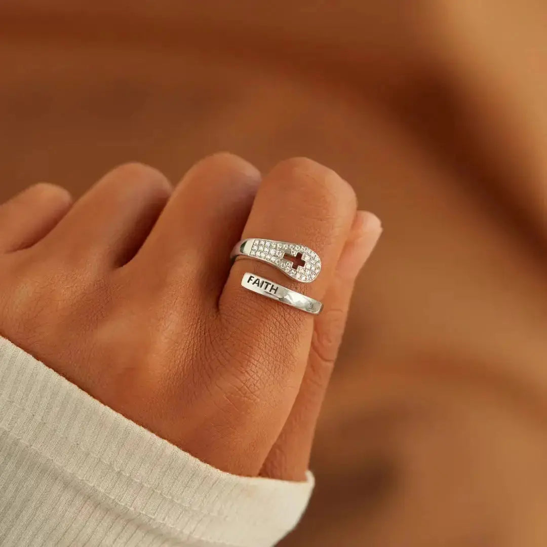 Lovcia Radiant Aura Divine S925 Sterling Silver Ring with Enchanting CZ Crystals-Rings-Platinum-Platinum