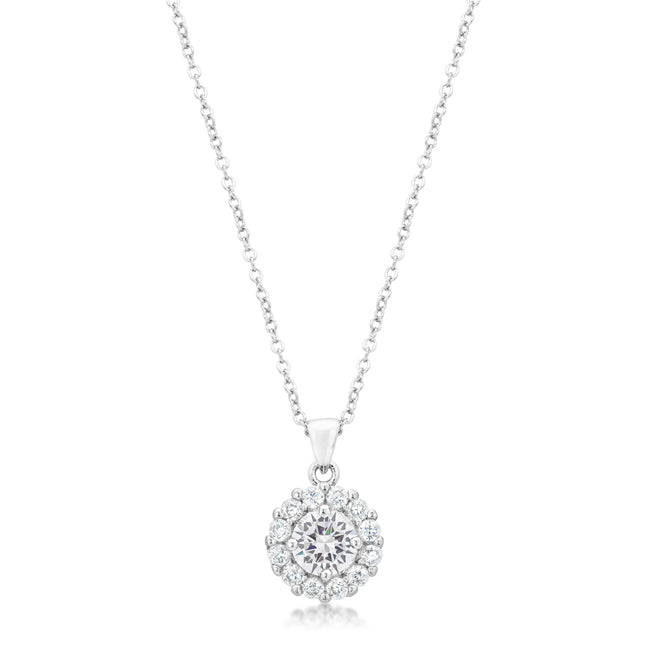 Lovcia Radiant Bella Bridal Necklace in Clear-Pendants-