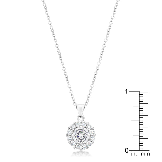 Lovcia Radiant Bella Bridal Necklace in Clear-Pendants-