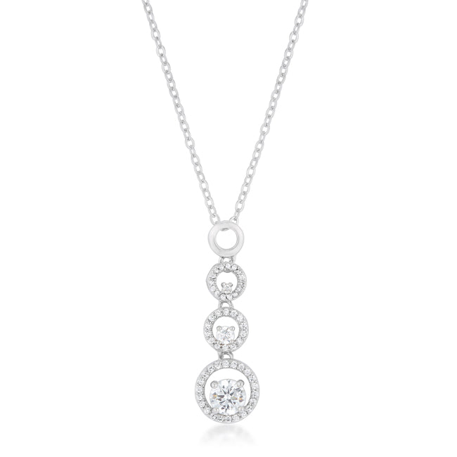 Lovcia Radiant Cubic Zirconia Halo Pendant-Pendants-