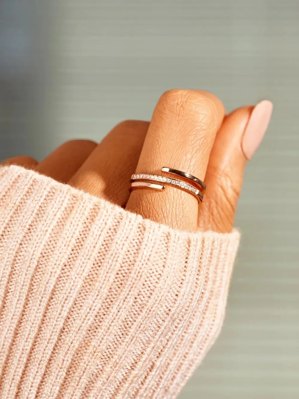 Lovcia Radiant Curve 925 Sterling Silver Inlaid Zircon Ring for Women - Silver-5- - Buy latest trendy Rings for Women and Girls
