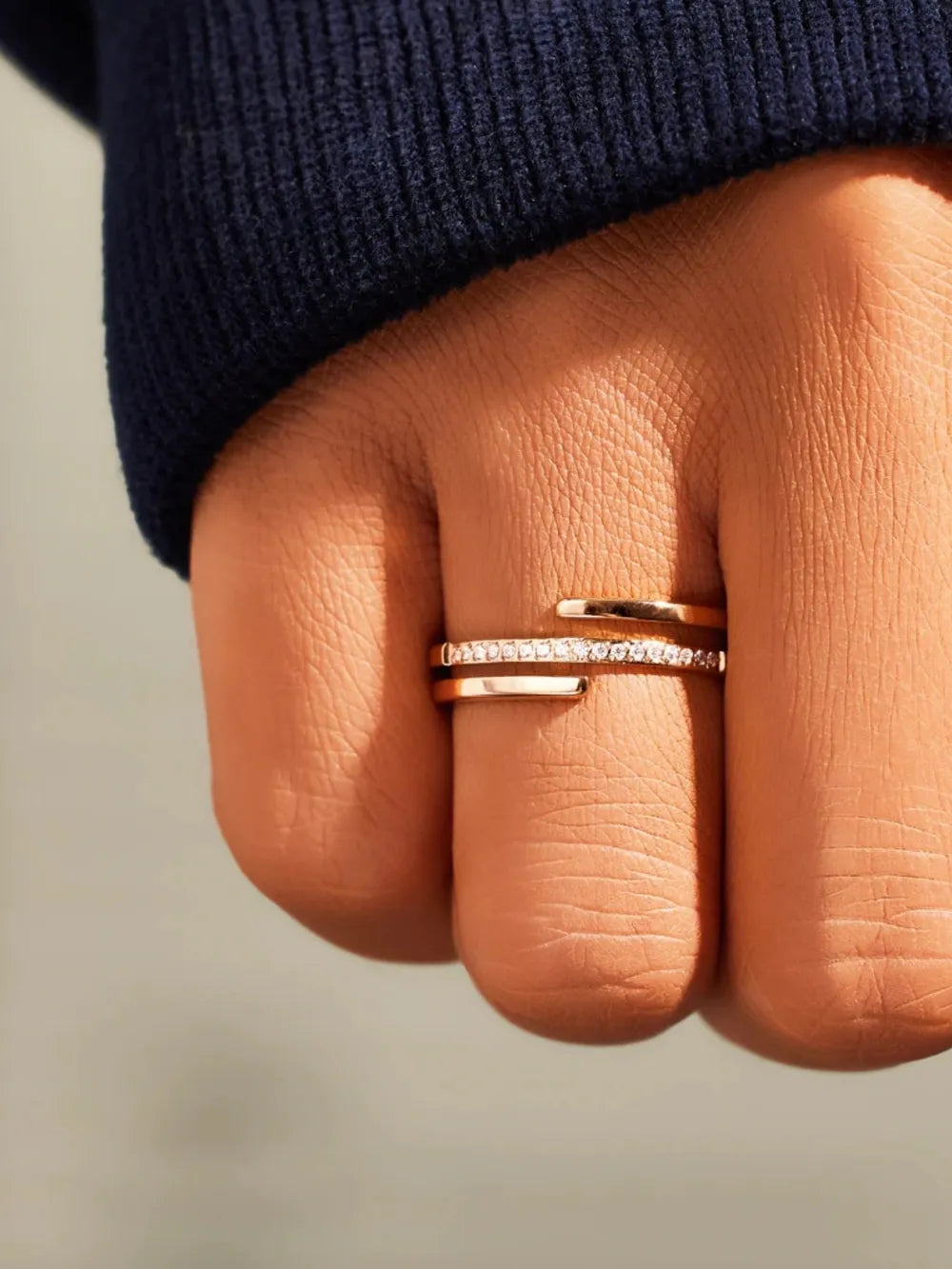 Lovcia Radiant Curve 925 Sterling Silver Inlaid Zircon Ring for Women - Silver-5- - Buy latest trendy Rings for Women and Girls