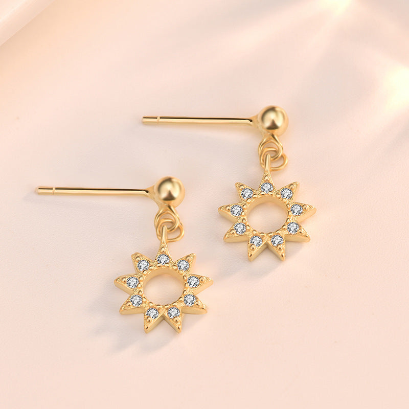 Lovcia Radiant CZ Sunshine 925 Sterling Silver Drop Earrings for Women-Earrings-Yellow Gold-Yellow Gold