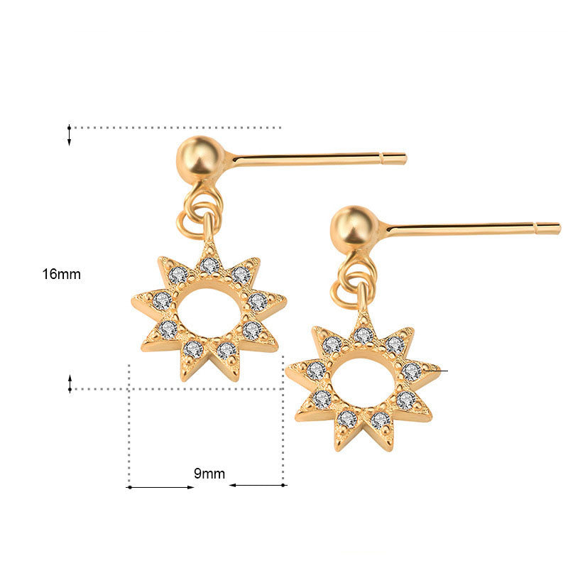 Lovcia Radiant CZ Sunshine 925 Sterling Silver Drop Earrings for Women-Earrings-Yellow Gold-Yellow Gold