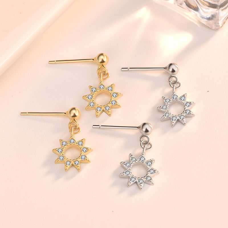 Lovcia Radiant CZ Sunshine 925 Sterling Silver Drop Earrings for Women-Earrings-Yellow Gold-Yellow Gold