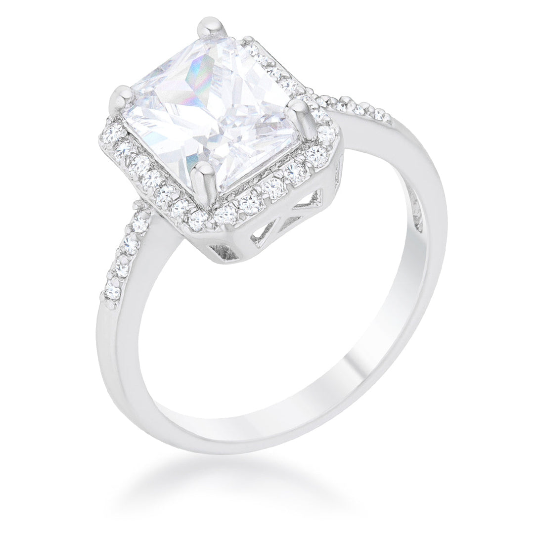 Lovcia Radiant Elegance 2.95ct CZ Rhodium Pave Ring-Rings-5-5