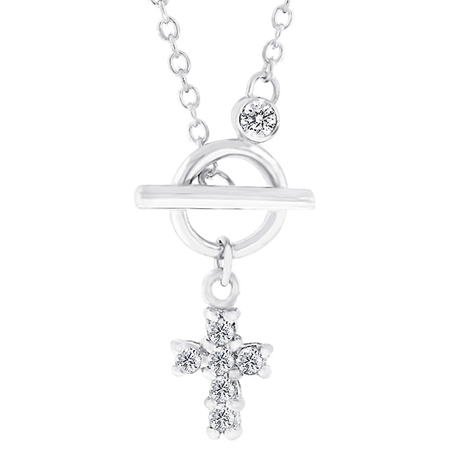 Lovcia Radiant Faith Rhodium-Plated Necklace-Necklaces-