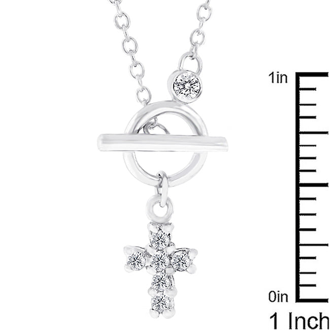 Lovcia Radiant Faith Rhodium-Plated Necklace-Necklaces-