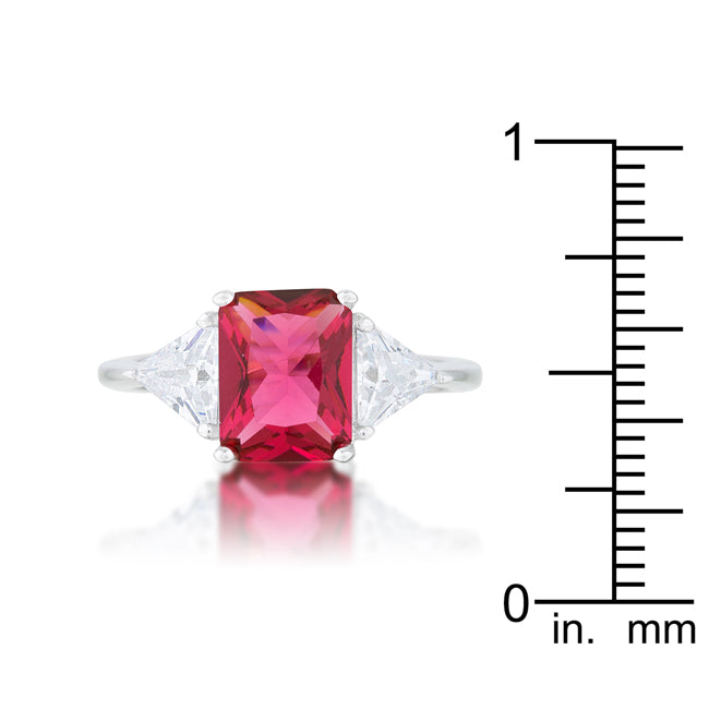 Lovcia Radiant Fuchsia Trillion Cut CZ Engagement Ring-Rings-5-5