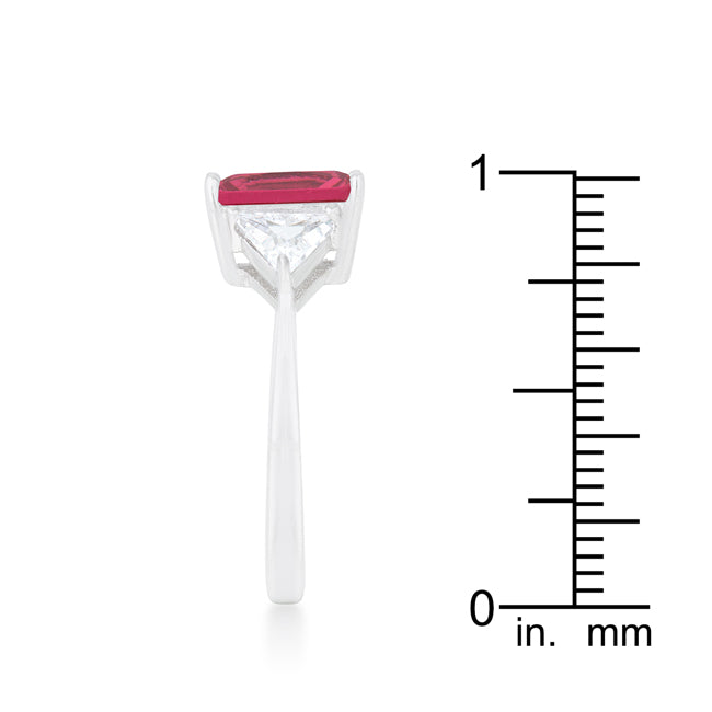 Lovcia Radiant Fuchsia Trillion Cut CZ Engagement Ring-Rings-5-5
