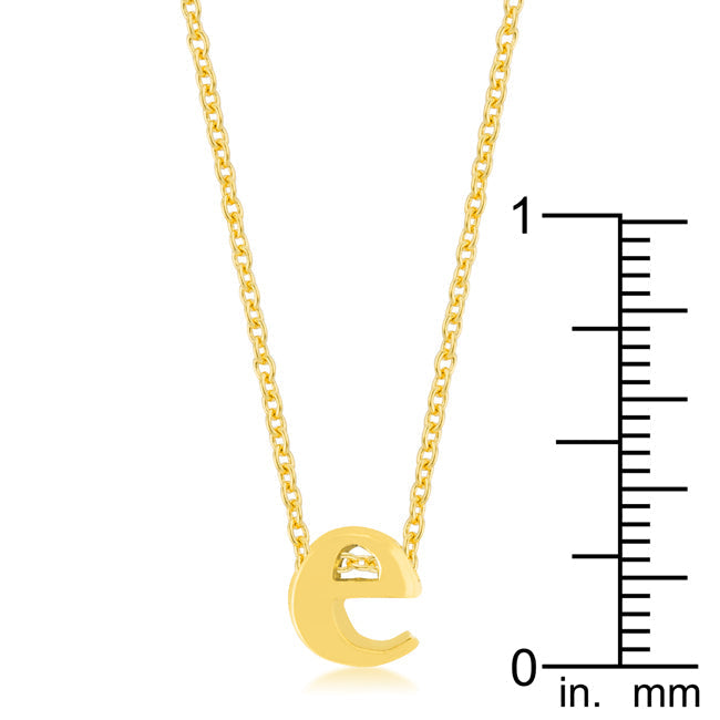 Lovcia Radiant Gold Initial E Necklace-Pendants-