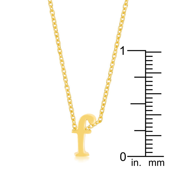 Lovcia Radiant Gold Initial F Necklace-Pendants-
