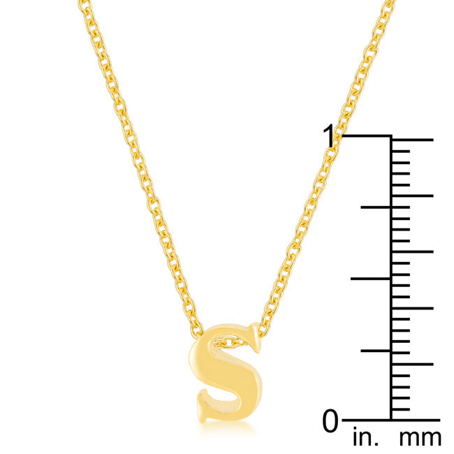 Lovcia Radiant Gold Letter S Necklace-Pendants-