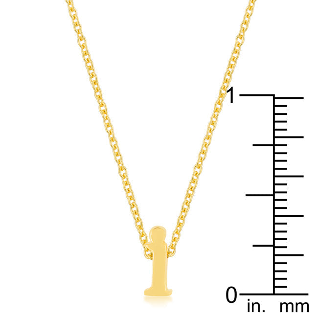 Lovcia Radiant Gold Tone Initial I Necklace-Pendants-