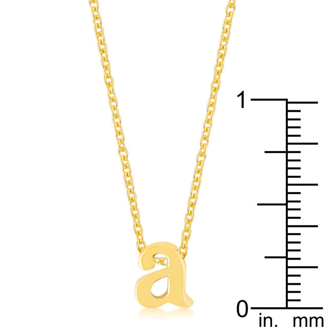 Lovcia Radiant Gold Tone Letter A Necklace-Pendants-