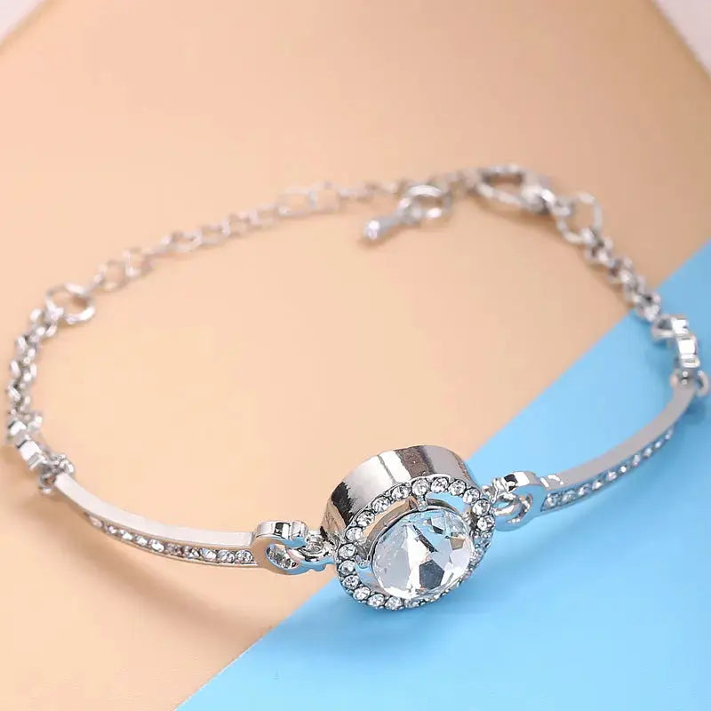 Lovcia Radiant Heart of the Ocean Bracelet for Women - Sparkling Zircon Crystal Elegance-Bracelets-Silver-Silver
