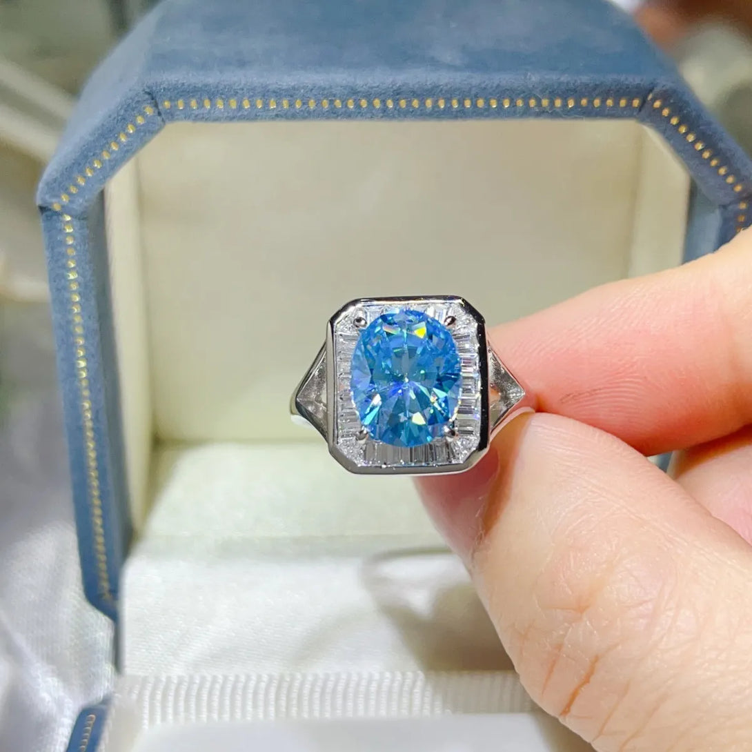 Lovcia Radiant Hexa 3 Carat Moissanite Square Ring for Women - Light Blue-5- - Buy latest trendy Rings for Women and Girls