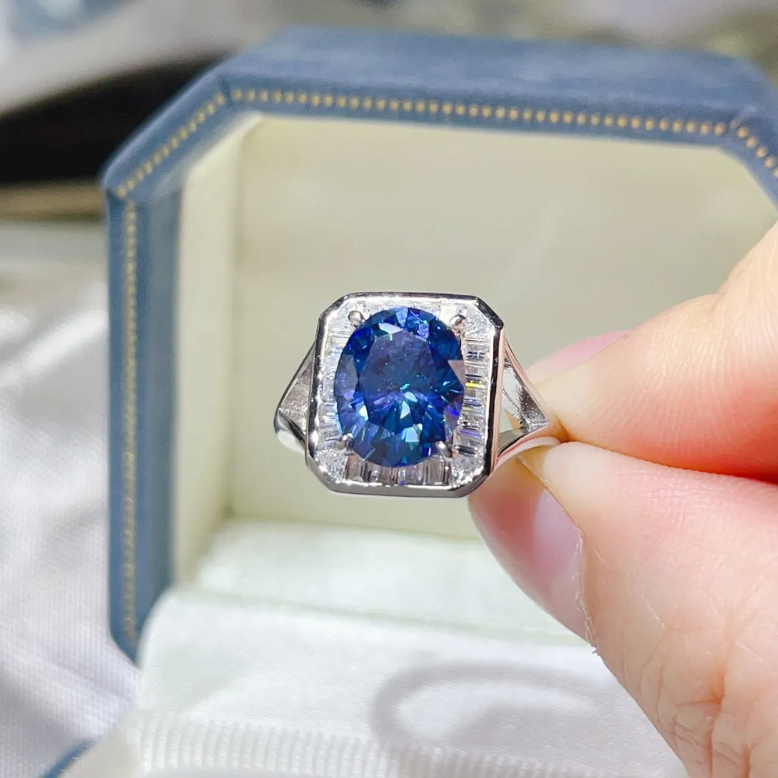 Lovcia Radiant Hexa 3 Carat Moissanite Square Ring for Women - Light Blue-5- - Buy latest trendy Rings for Women and Girls