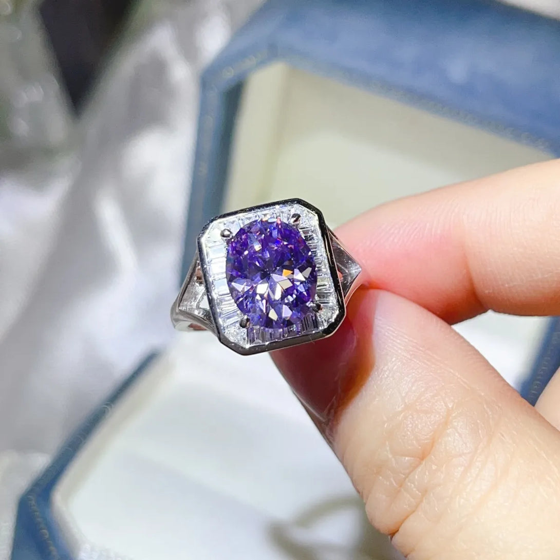 Lovcia Radiant Hexa 3 Carat Moissanite Square Ring for Women - Purple-5- - Buy latest trendy Rings for Women and Girls