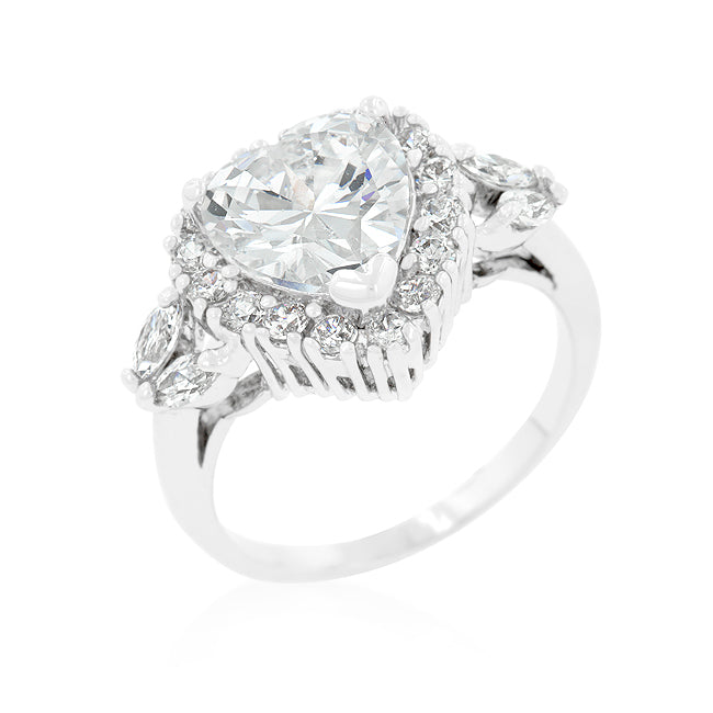Lovcia Radiant Love Heart-Cut Halo Ring-Rings-5-5