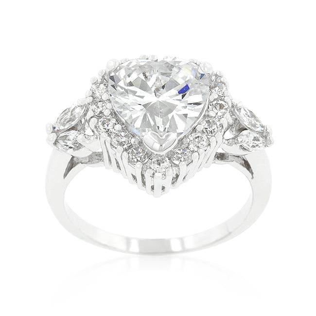 Lovcia Radiant Love Heart-Cut Halo Ring-Rings-5-5