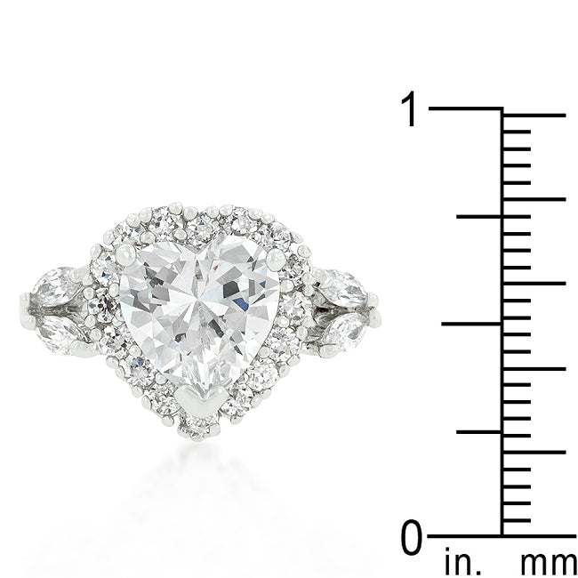 Lovcia Radiant Love Heart-Cut Halo Ring-Rings-5-5