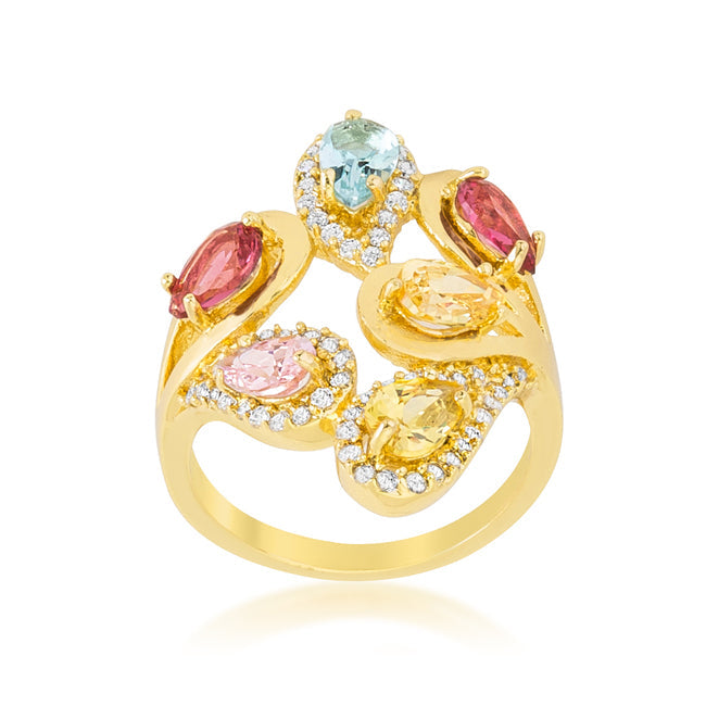 Lovcia Radiant Multi-Gem Cocktail Ring-Rings-5-5