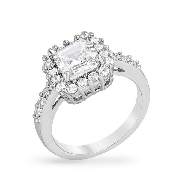 Lovcia Radiant Pave Asscher-Cut Engagement Ring-Rings-5-5