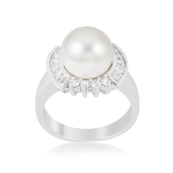 Lovcia Radiant Pearl Bridal Zirconia Ring-Rings-5-5
