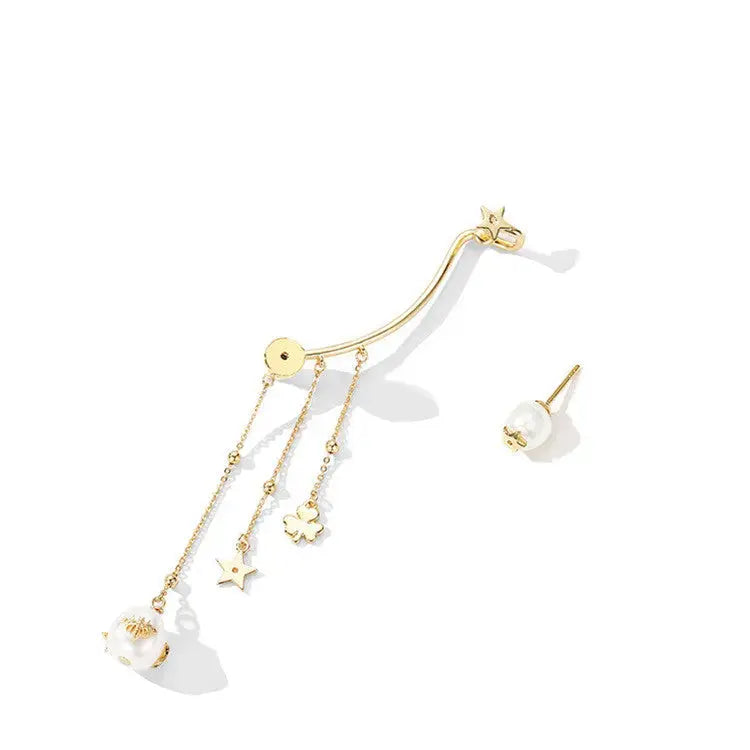 Lovcia Radiant Pearl Tassel Earring for Women - Embrace Your Unique Style (Single Piece, Not Pair)-Earrings-Gold-Gold