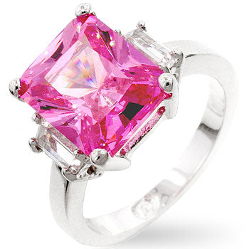 Lovcia Radiant Pink Trio Engagement Ring-Rings-5-5