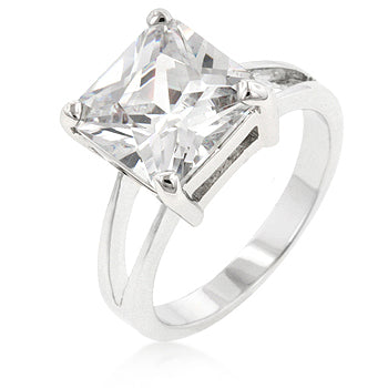 Lovcia Radiant Princess Cut Cubic Zirconia Solitaire Ring-Rings-5-5