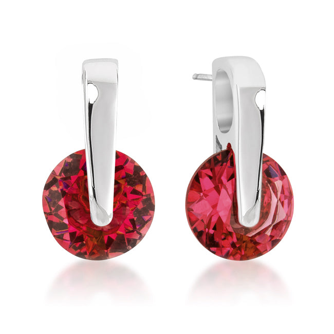 Lovcia Radiant Red CZ Glamour Earrings-Earrings-