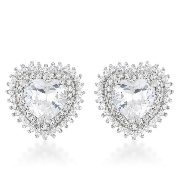 Lovcia Radiant Rhodium Heart Earrings-Earrings-