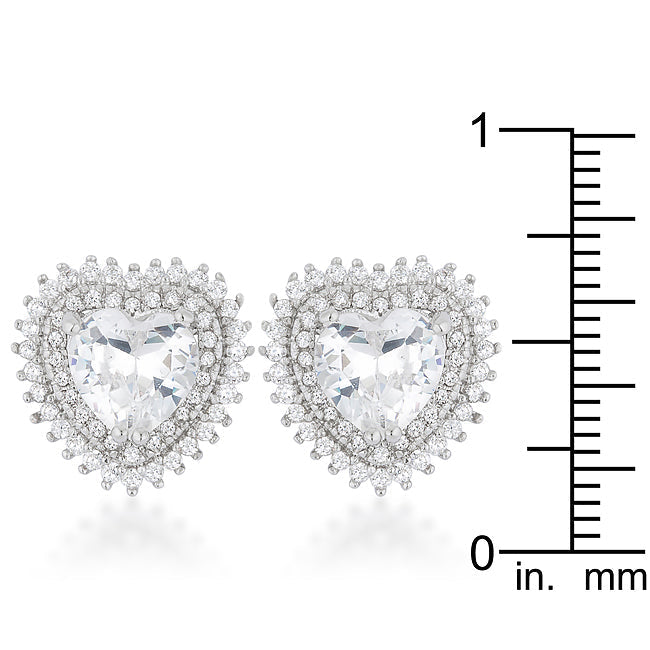 Lovcia Radiant Rhodium Heart Earrings-Earrings-