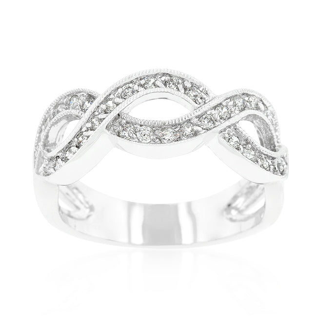 Lovcia Radiant Rhodium-Plated Infinity Ring with Cubic Zirconia-Rings-5-5