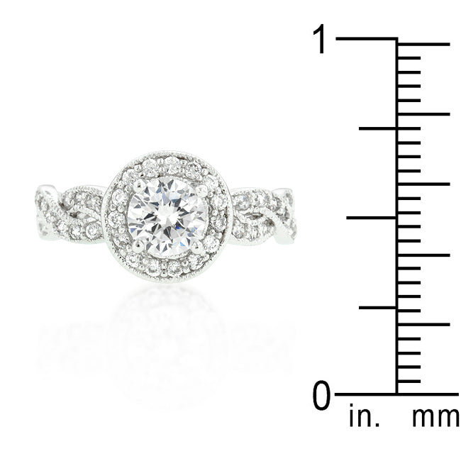 Lovcia Radiant Round Cut Halo CZ Engagement Ring with Infinity Shank-Rings-5-5