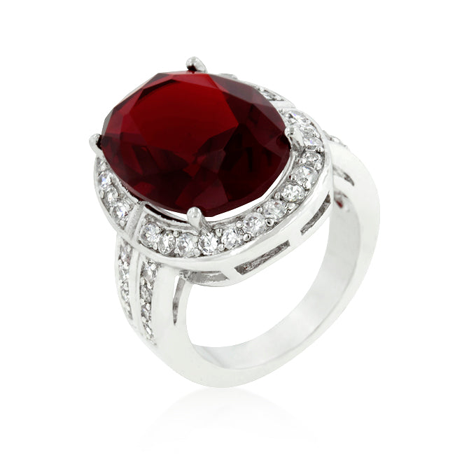 Lovcia Radiant Ruby Red Cocktail Ring-Rings-5-5