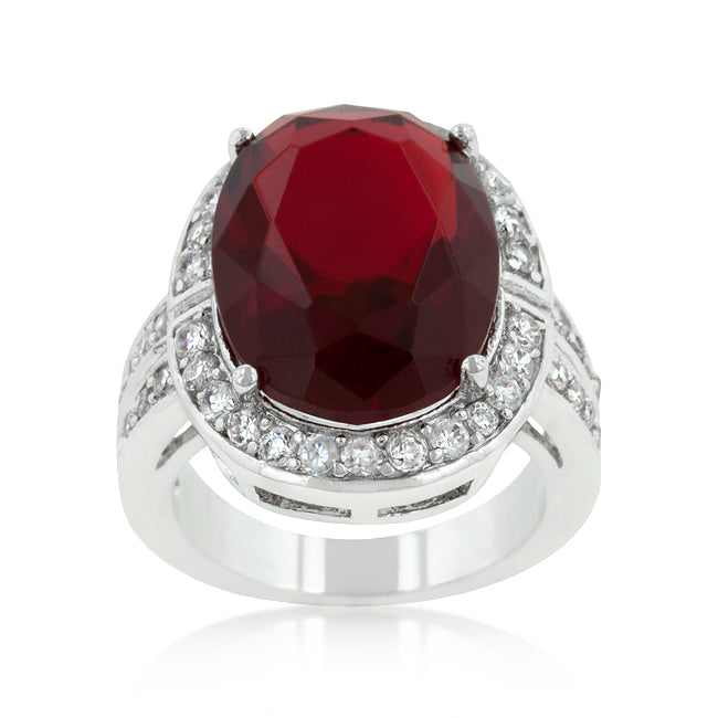 Lovcia Radiant Ruby Red Cocktail Ring-Rings-5-5