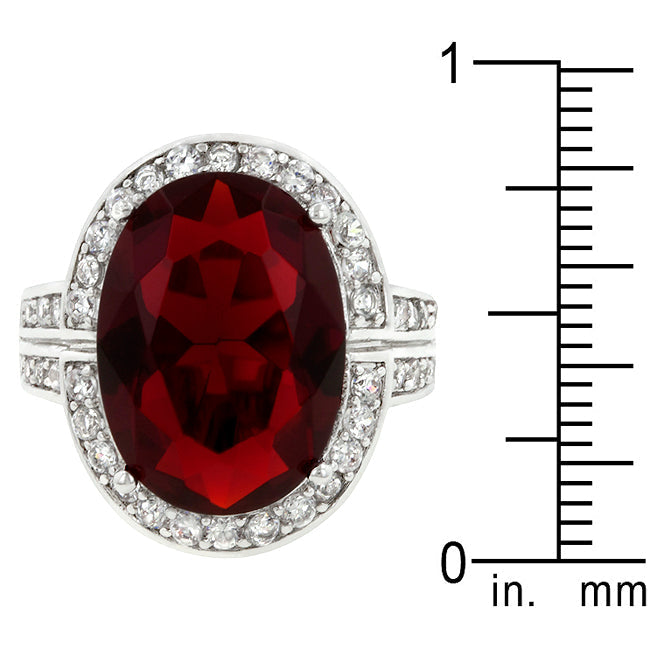Lovcia Radiant Ruby Red Cocktail Ring-Rings-5-5
