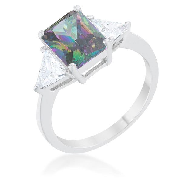 Lovcia Radiant Sapphire Trillion Cut Sterling Silver Engagement Ring-Rings-5-5