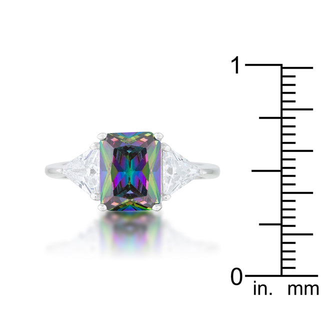 Lovcia Radiant Sapphire Trillion Cut Sterling Silver Engagement Ring-Rings-5-5