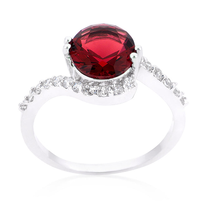 Lovcia Radiant Silver Swirl Engagement Ring-Rings-5-5