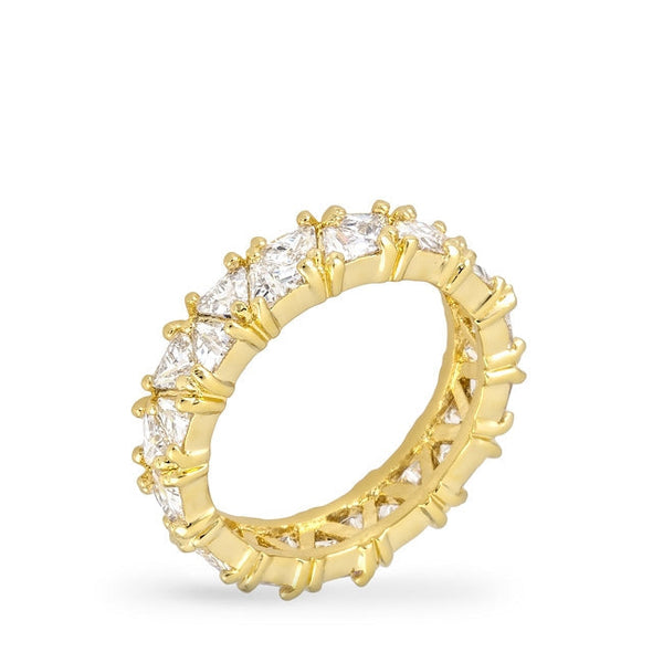 Lovcia Radiant Trillion Cut Eternity Band in 18k Gold-Rings-5-5