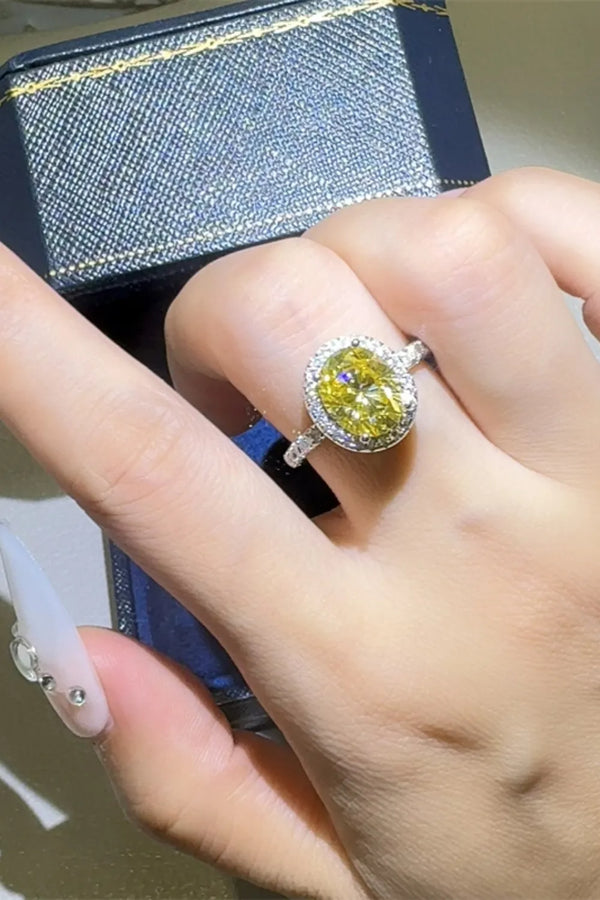 Lovcia Radiant Yellow 3 Carat Moissanite 925 Sterling Silver Ring for Women - Yellow-5- - Buy latest trendy Rings for Women and Girls