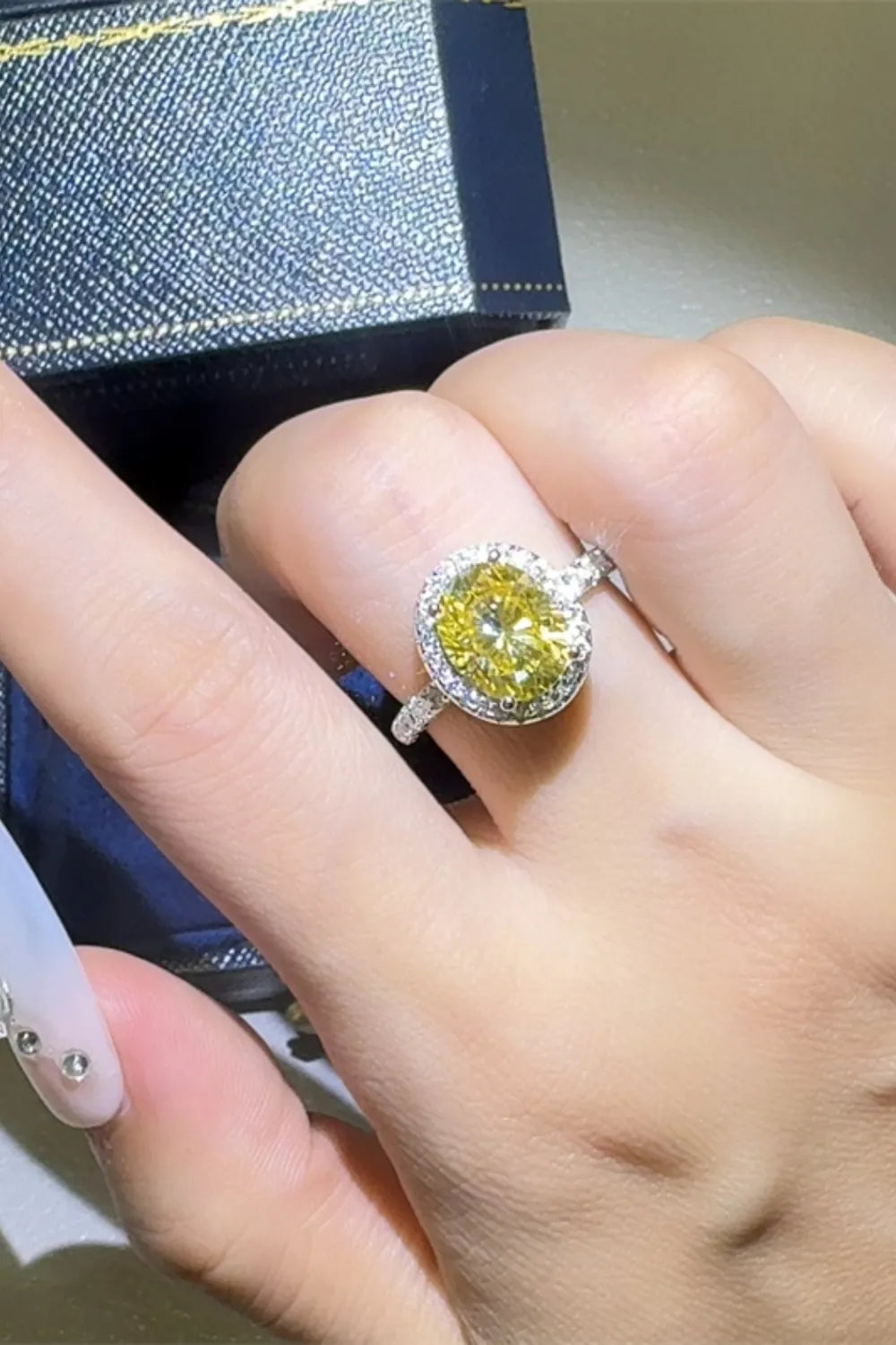 Lovcia Radiant Yellow 3 Carat Moissanite 925 Sterling Silver Ring for Women - Yellow-5- - Buy latest trendy Rings for Women and Girls